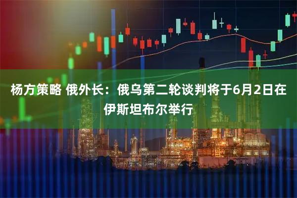 杨方策略 俄外长：俄乌第二轮谈判将于6月2日在伊斯坦布尔举行